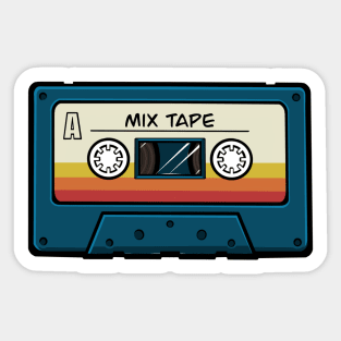 Blue Mix Tape Cassette Sticker